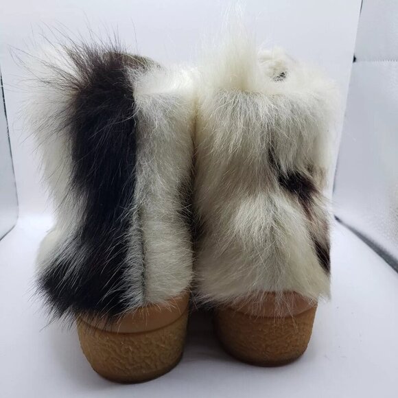 Vintage Womens Mocatem Goat Hair Yeti Size 8 Boots Apres ski Made in France - Picture 5 of 12